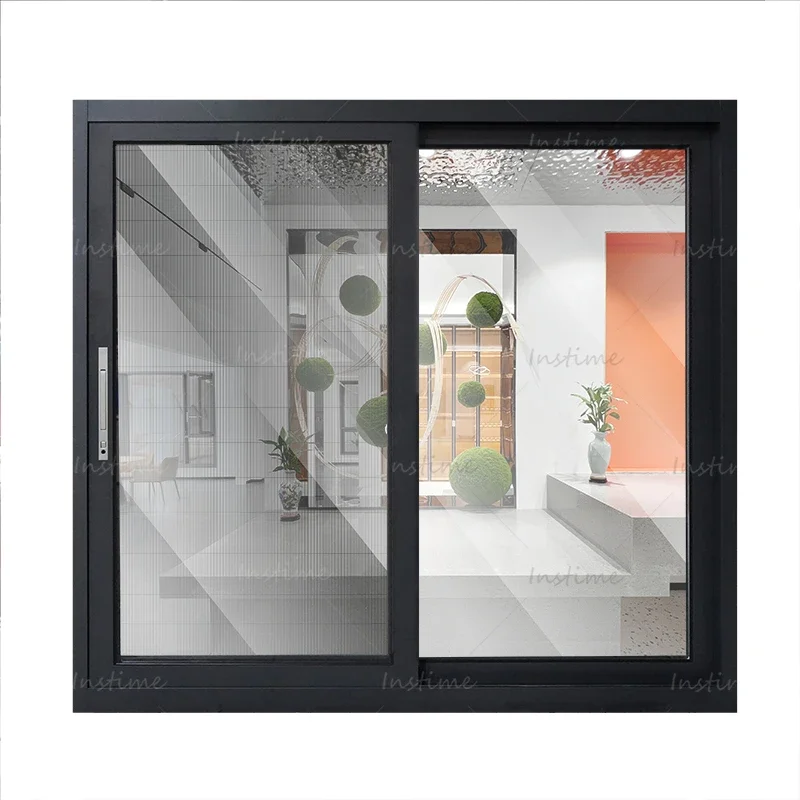 LongTai Thermal break slide double glazed marine aluminum boat sliding outdoor black doors windows sliding window system