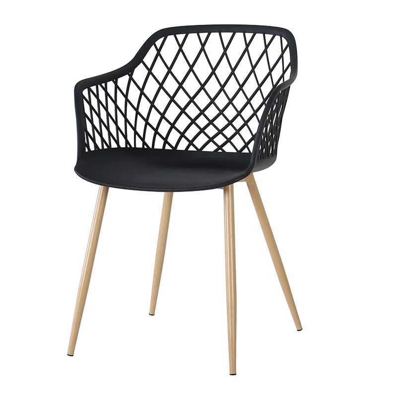 
modern chair new pp polypropylene plastic dining chair with steel leg and cushion 