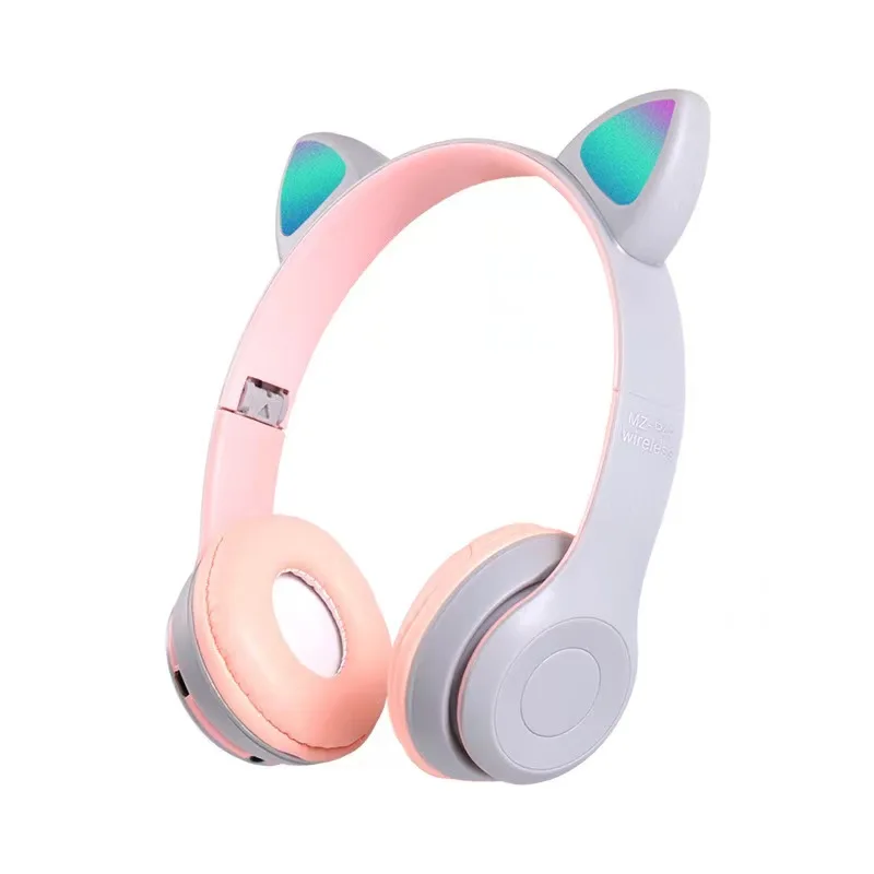 Wireless Headphone Cat Ear With  phone Stereo Bass Helmets Children Girl Gift Earbuds PC Phone Headset Game