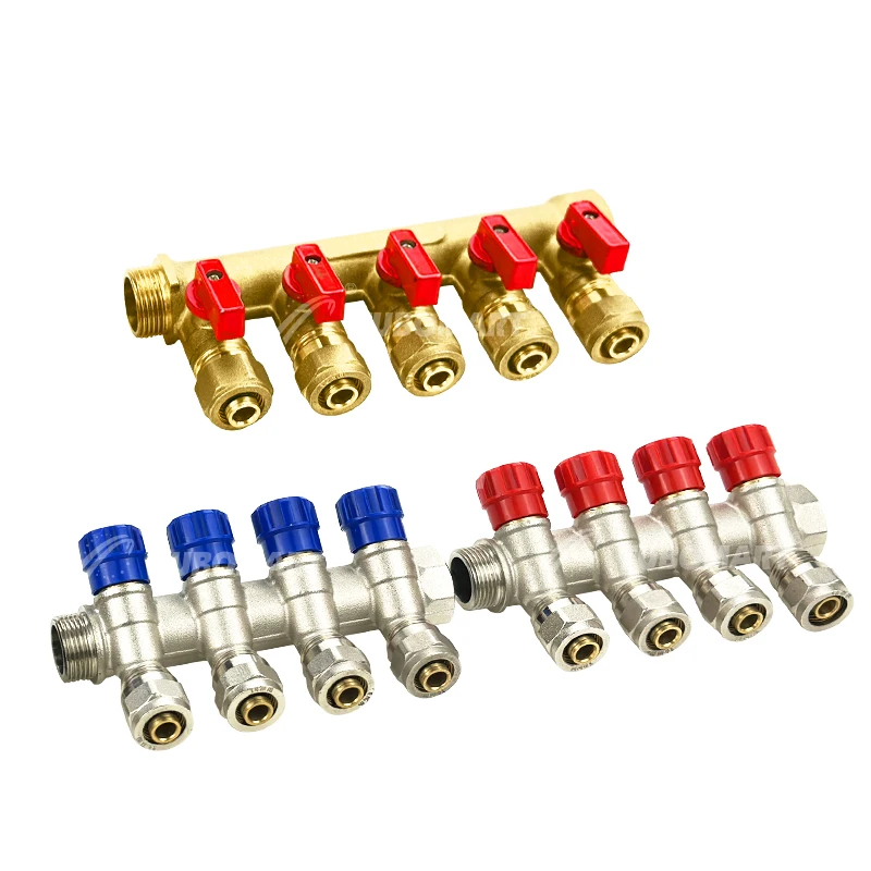 Tubomart  collettori riscaldamento floor brass heating Brass PEX Manifolds Valve water manifolds plumbing heating system
