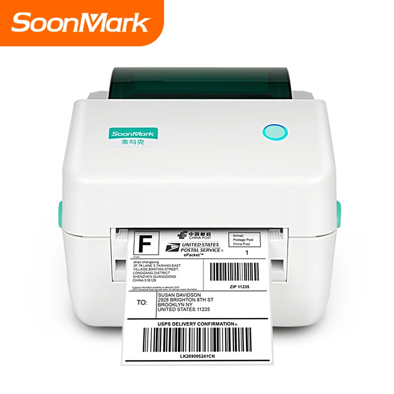  Soonmark M8 машина высокой скорости вращения 4 дюймов USB коммерческий настольный доставка термотрансферный штрих-кода Принтер этикеток