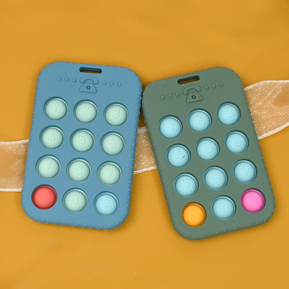 Wolife Original Design Bpa Free Food Grade Teething Toy Colorful Soft Safe Phone Module Baby Mini Silicone Teether