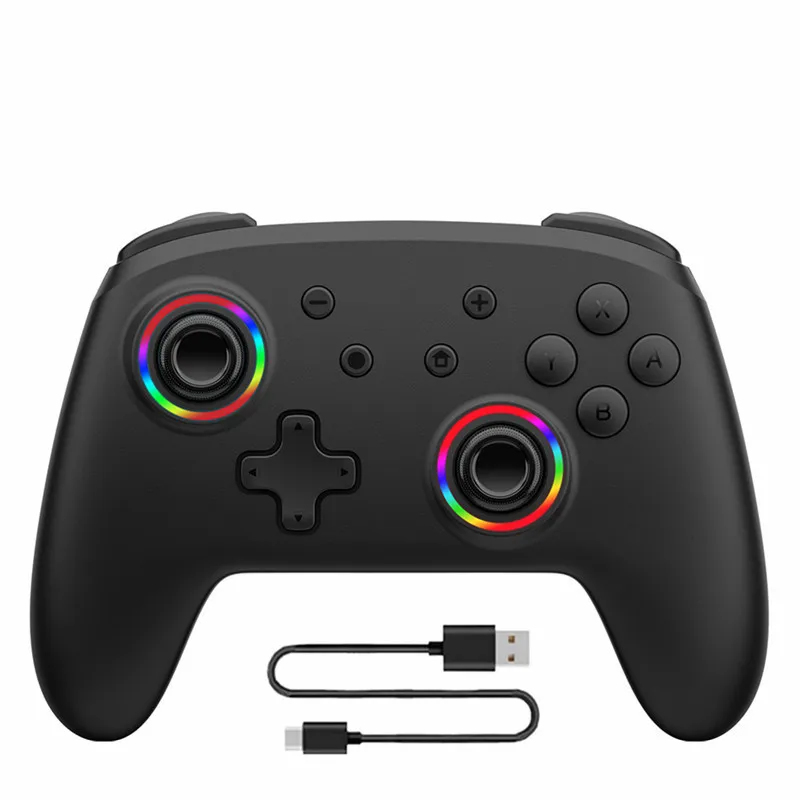 Wireless Video Game Controller for NS/NS Lite/PC BT-Compatible RGB Gamepad Gaming Joystick Joypad Accessory