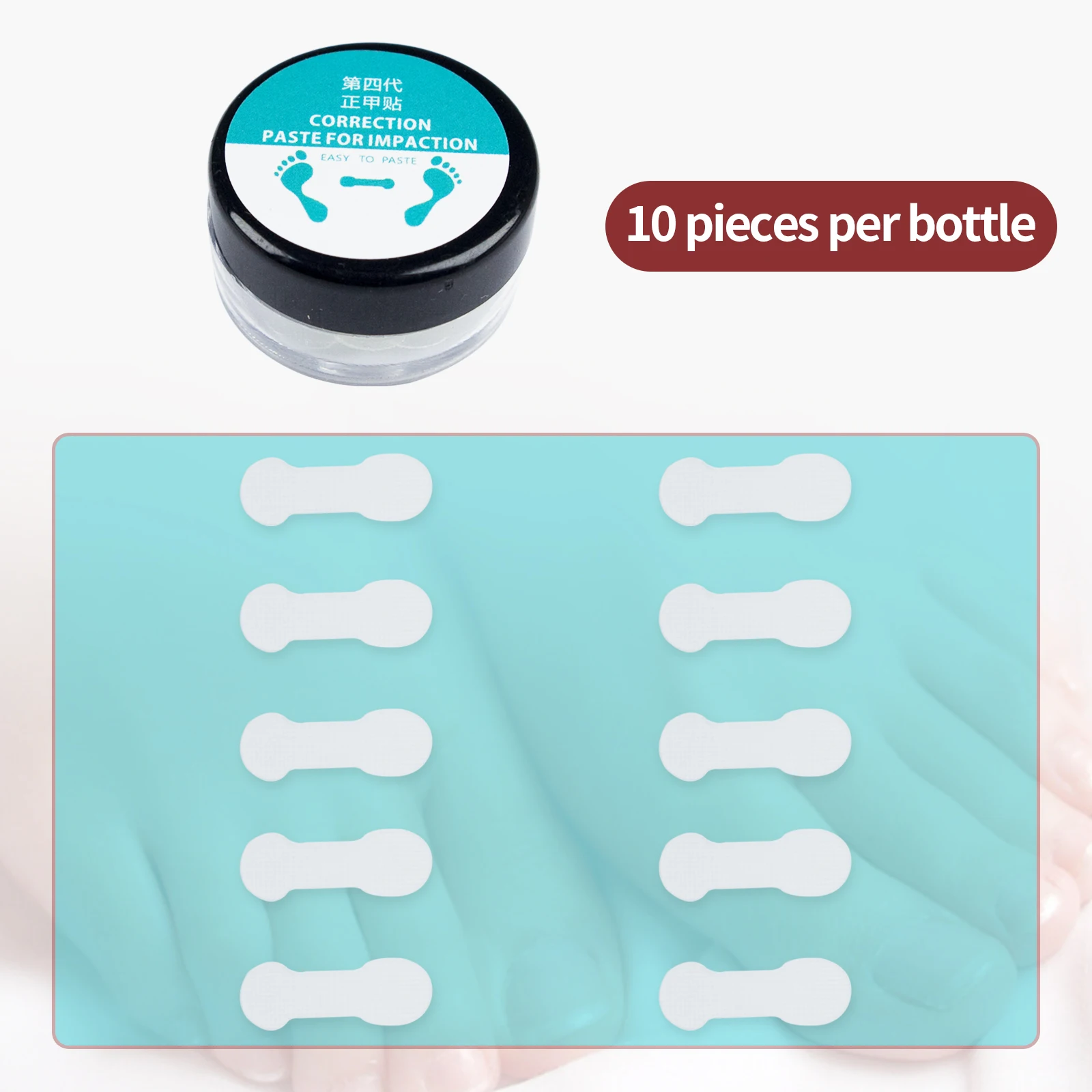 10pcs Epoxy Board Material Transparent Ingrown Toenail Correction Tool Pedicure Tools Foot Care Toe Nail corrector