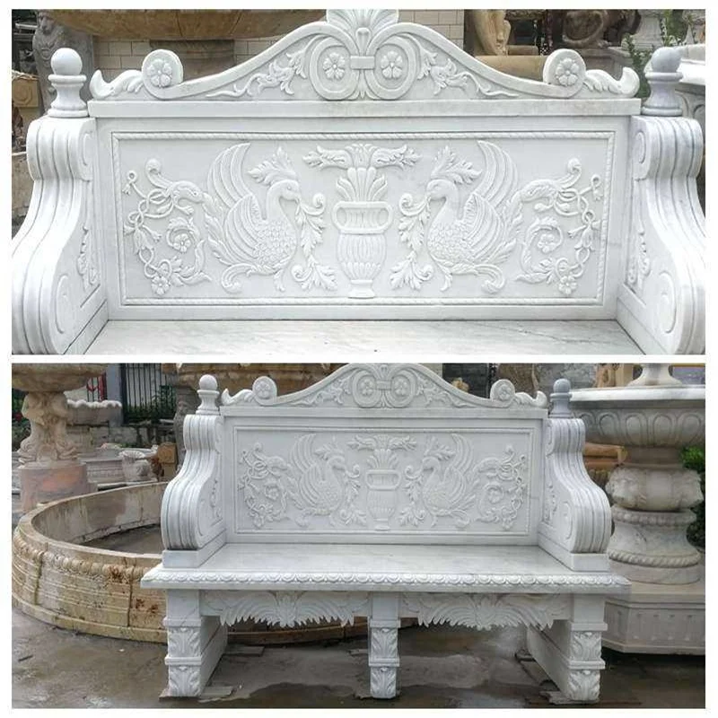 Chinese High Quality Marble Popular Design Stone Chair and table Sculpture for garden marble japanese garden benches