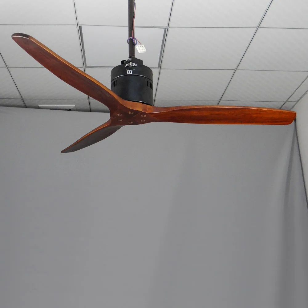 
1stshine Hot Sale 3 Solid Fan With Wooden Leaf Wooden Ceiling Fan With Remote Control 