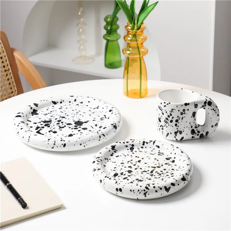 Speckled Mug Nordic White Ceramic Coffee Tea Mugs Unique Design Drinkware Modern Customized Logo Acceptable Customized Color