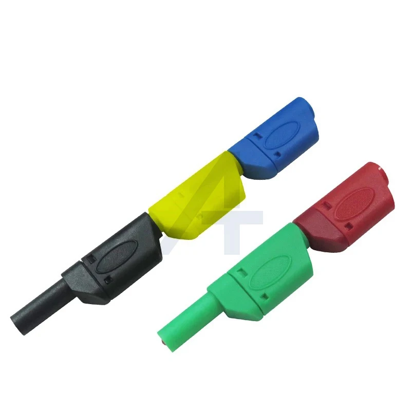 Защитный Штабелируемый Банановый штекер JIALUN PA из никелированной меди 4 мм