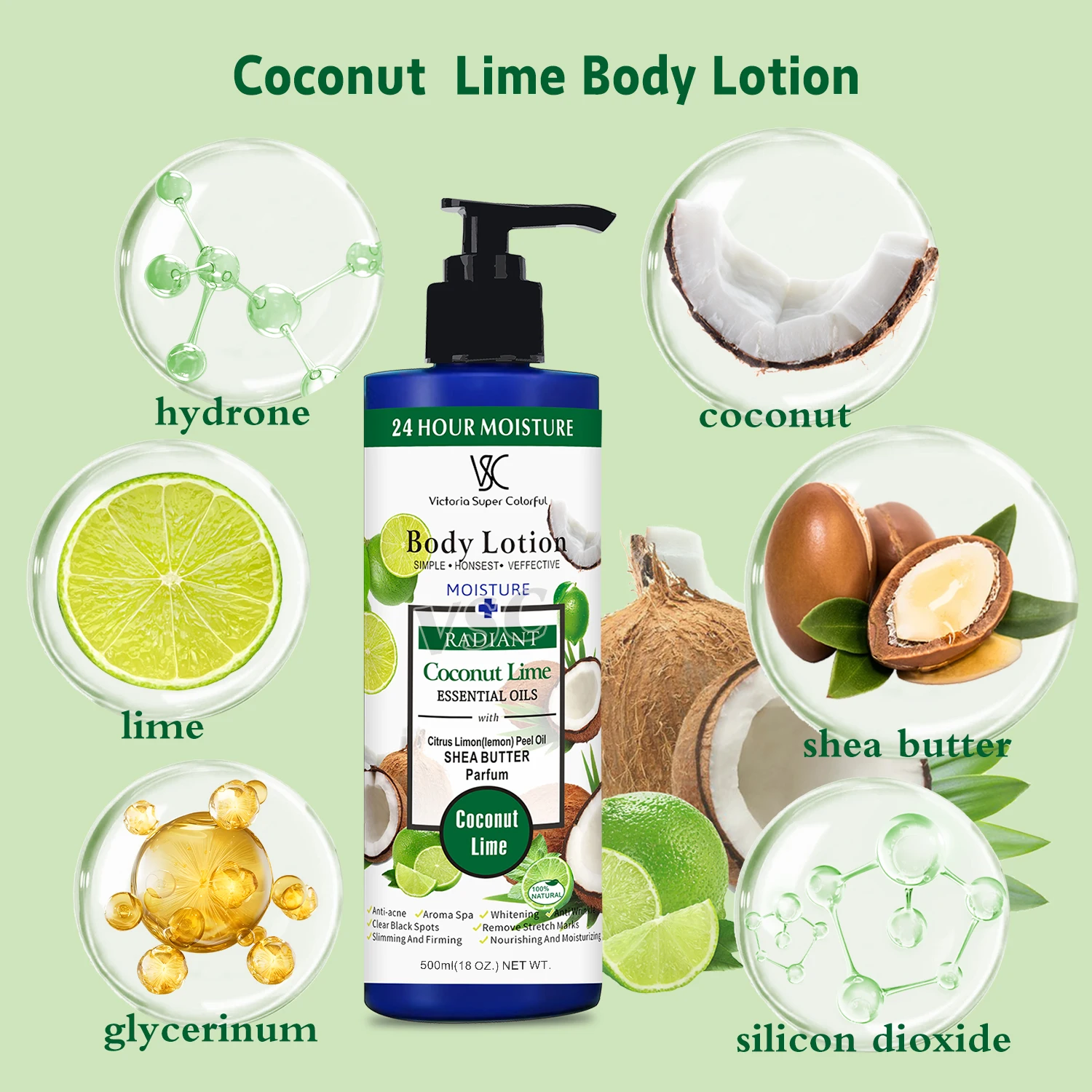 Private Label 24 hour Moisture Body Lotion Whitening Beauty Skincare Vitamin C Brightening Nourishing Body Aroma Spa