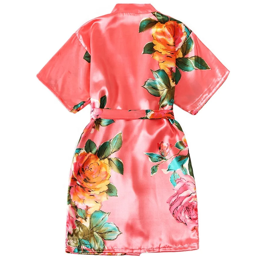 
Baby bath robe Wholesales Kids Robes,Satin Floral Spa Robes for Girls, Birthday Spa Party KR0007 