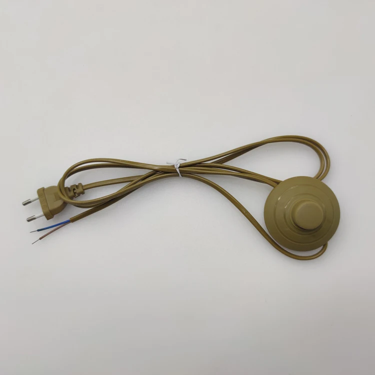 PVC cable 2*0.75mm2 black white clear color factory price on/off switch with EU plug CE VDE certification