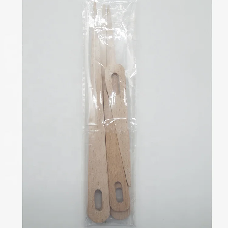 Hand Crafted Wooden Weaving Needles with Big Eye 11cm 20cm Long Total 5 Pcs