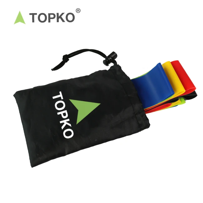 TOPKO латексный или TPE эластивный браслет для упражнений с индивидуальным логотипом 5 уровней