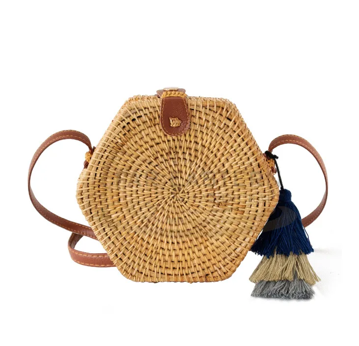 Cheap Factory Price Straw Bags Bali Woven Rattan Bag straw bags