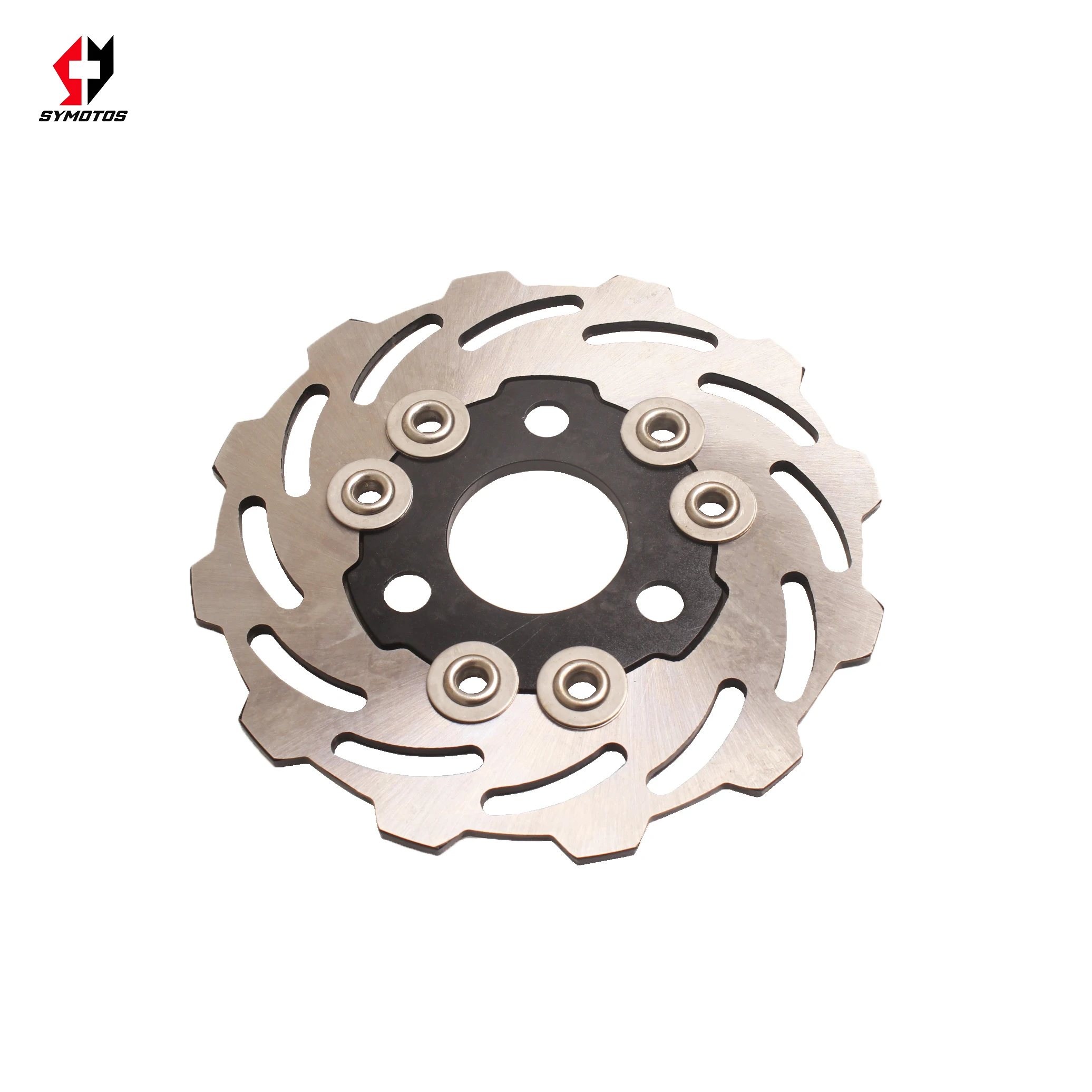 Rear disc brake floating disc diameter 40*160*H4 black mounting plate countersunk hole black edge waist arc hole