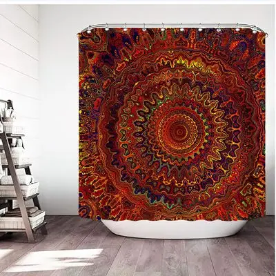 Normal Size Waterproof Polyester Digital Print  Shower Curtain And Rugs Shower Curtain Set (1600160133899)
