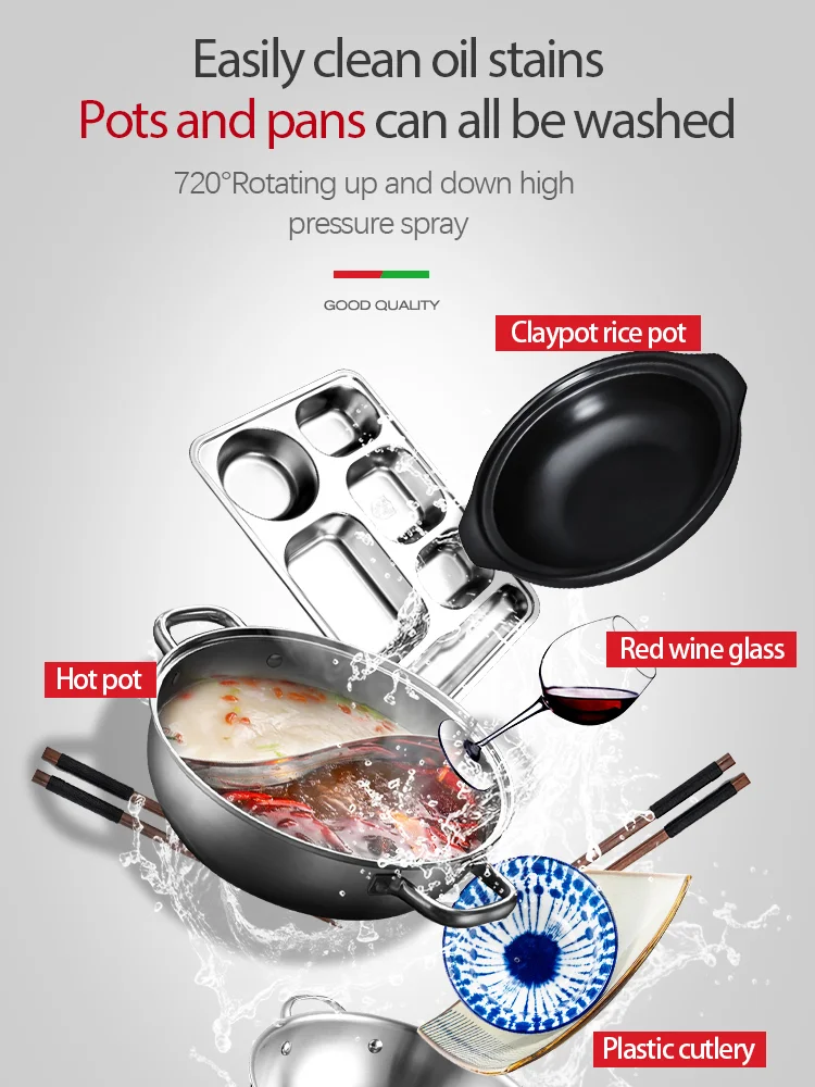 Commercial Stainless Steel Professional Freestanding Dishwasher Dish Washing Machine for Restaurant