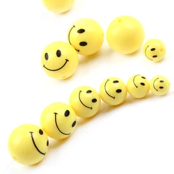 Yellow Smile Beads Children Polymer Clay Spacer Loose Beads