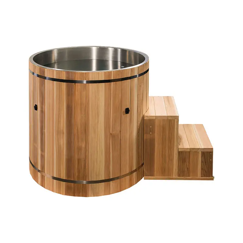 Hot Sale Wooden Outdoor Water Ice Pail Tub Ice Bath SPA Sauna Tub Recovery Cold Plunge Chiller Machine