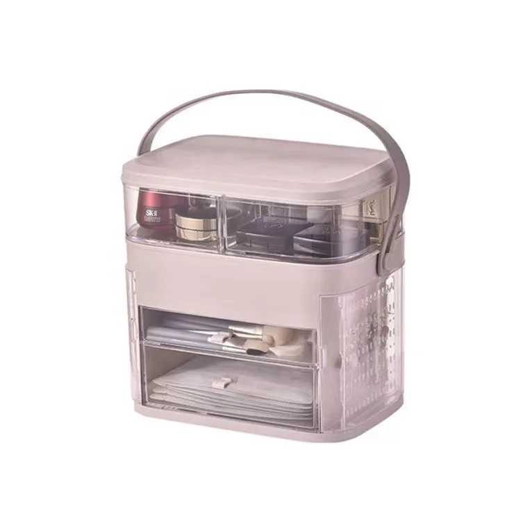 360 Degree Rotating Adjustable Multi Function Dressing Box Acrylic Drawer Cosmetic Box Rotating Makeup Organizer