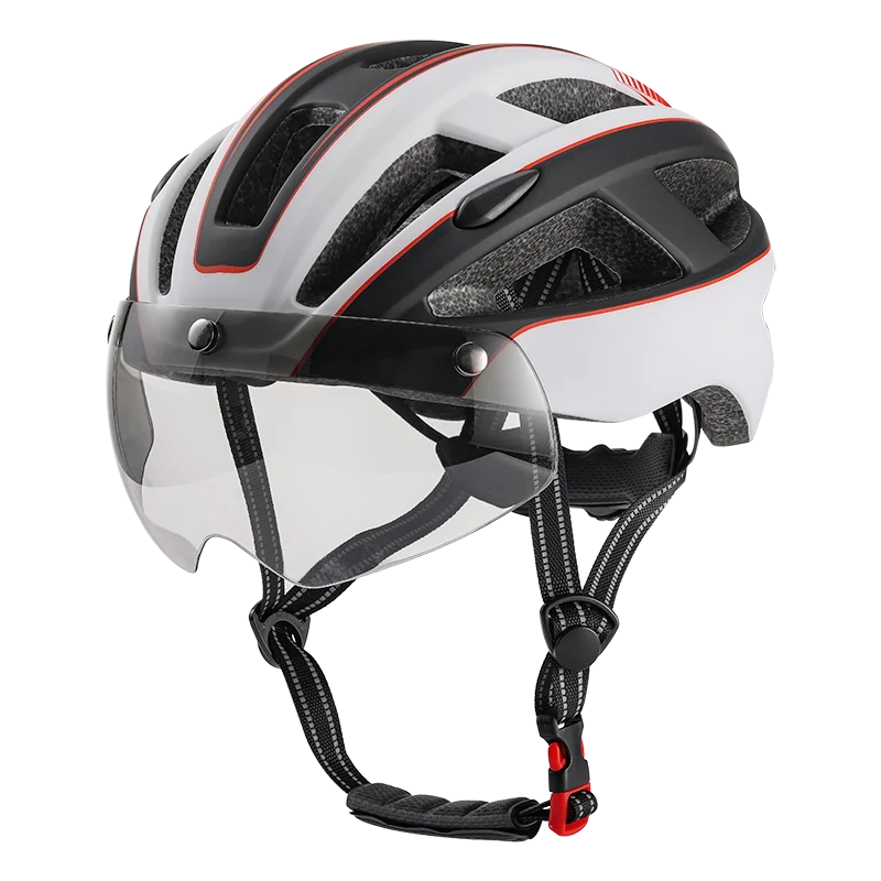 ANTMAX One Piece EPS Foam Lightweight Detachable Magnetic Goggles Cycling Helmet Adjustable for Adult Men Women Mountain & Road