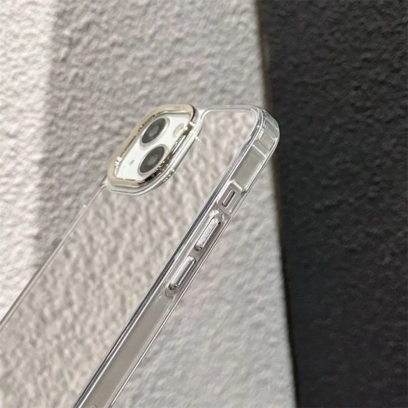 Laudtec Hard Mirror Back Soft Bumper Protective Cover Girls Woman Makeup Cell Phone For iPhone 14 14 Pro Max Mirror Phone Case