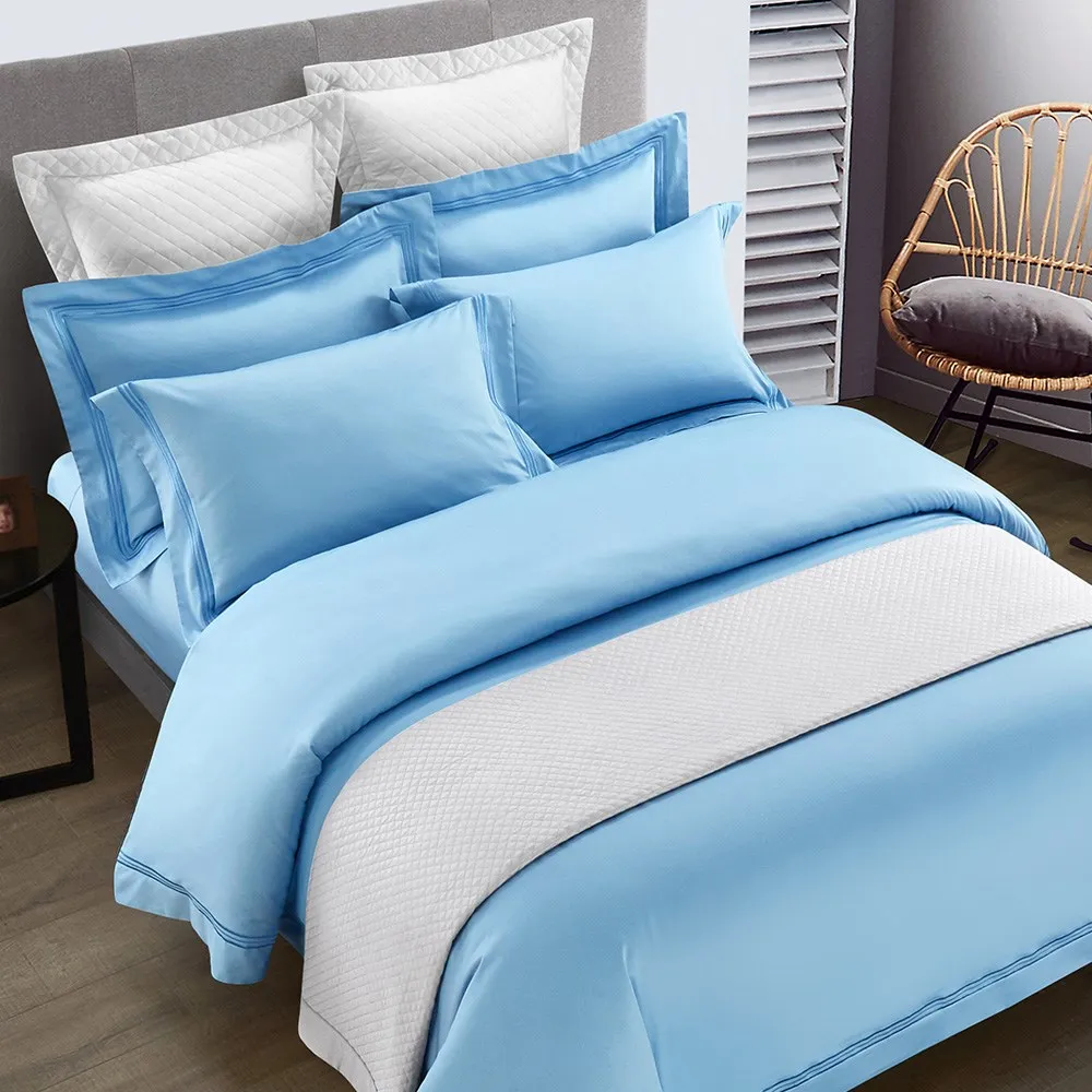 Custom wholesale 100% cotton embroidery hotel linen duvet cover flat sheet set bedding Set
