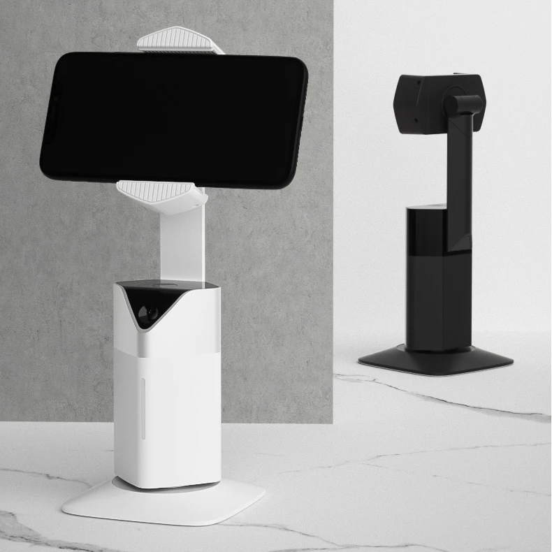 New in 2023 New Design 360 Degree Rotation AI Auto Face Tracking Live Selfie Video Phone Holder for Smartphone