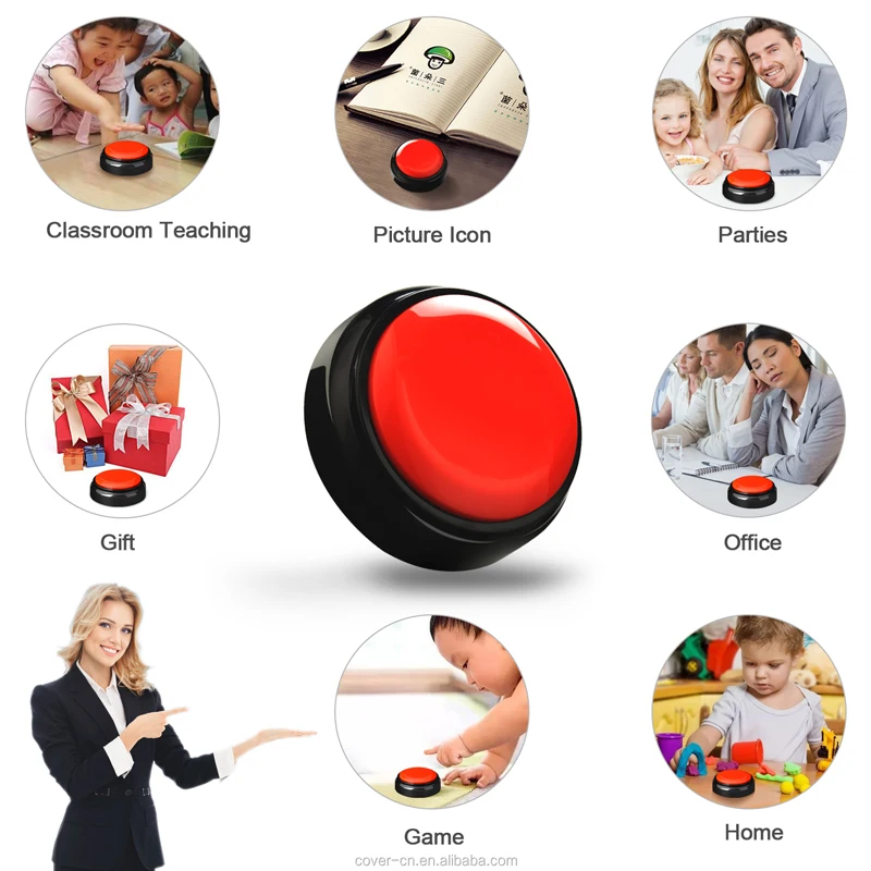 Hot Sale Round 30s Recording Custom Pet Communication Training Sound Talking Buttons
