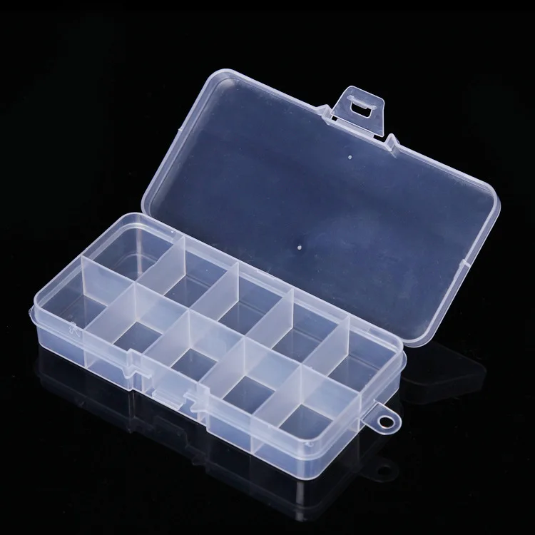 Simple 10 Grids Compartments Jewel Bead Case Organizer Storage Box