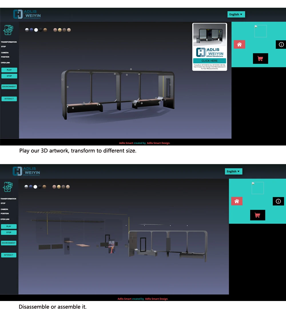High Quality Stainless Steel Solar Power Modern Style Bus Station Multi Functional Bus Stop Shelter