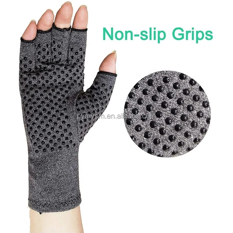 Breathable Cotton With PVC Dots Anti Slip Relief Hand Pains Ease Swelling Arthritis Compression Gloves