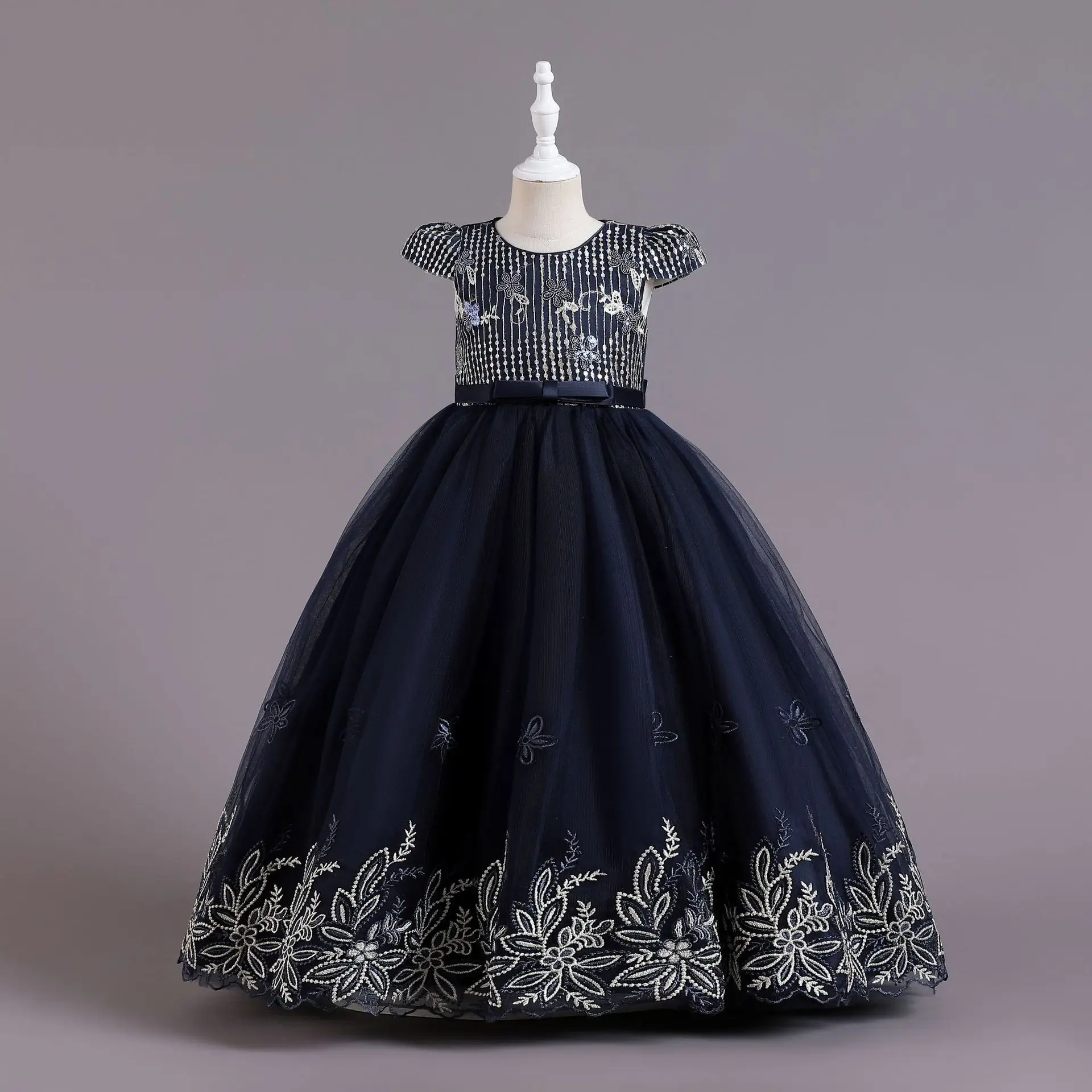 Высокое качество и церемонии первого причастия платья девочки платье дизайнерское с летящими рукавами модное принцессы для выпускного вечера дня рождения детское