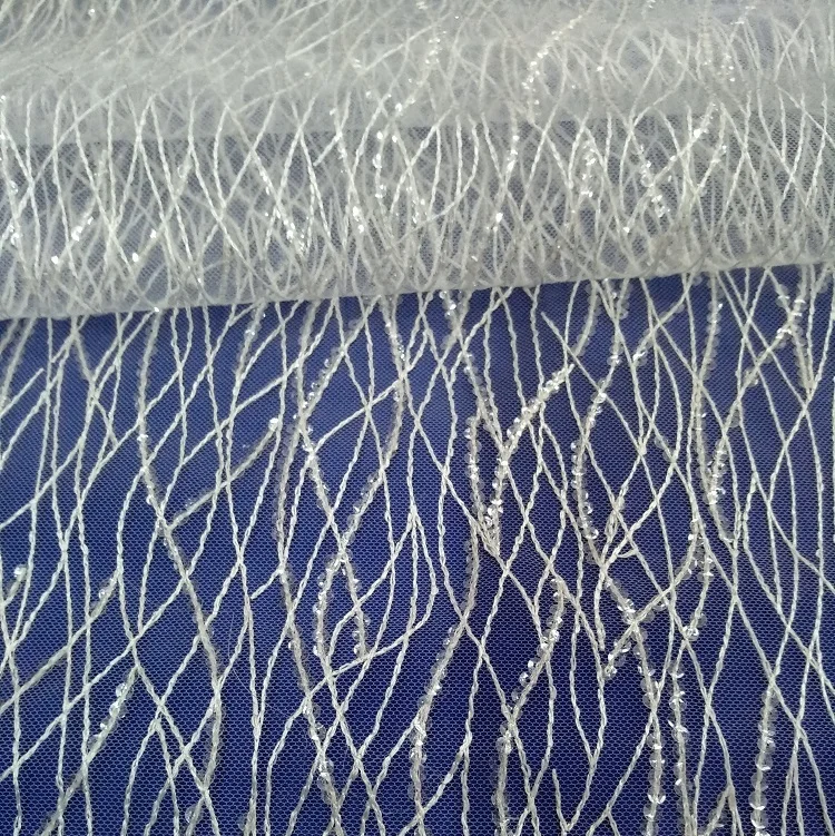2022 year  new design   Embroidered Fabric with sequins