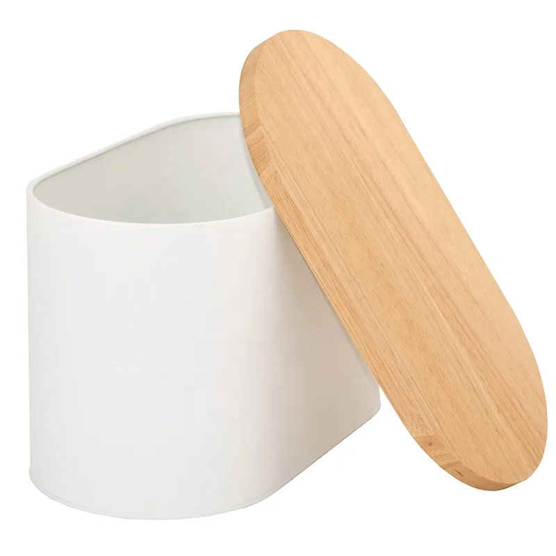 New Product Bamboo Lid Bin Set Packaging Metal For Kitchen Bread Box Steel Storage