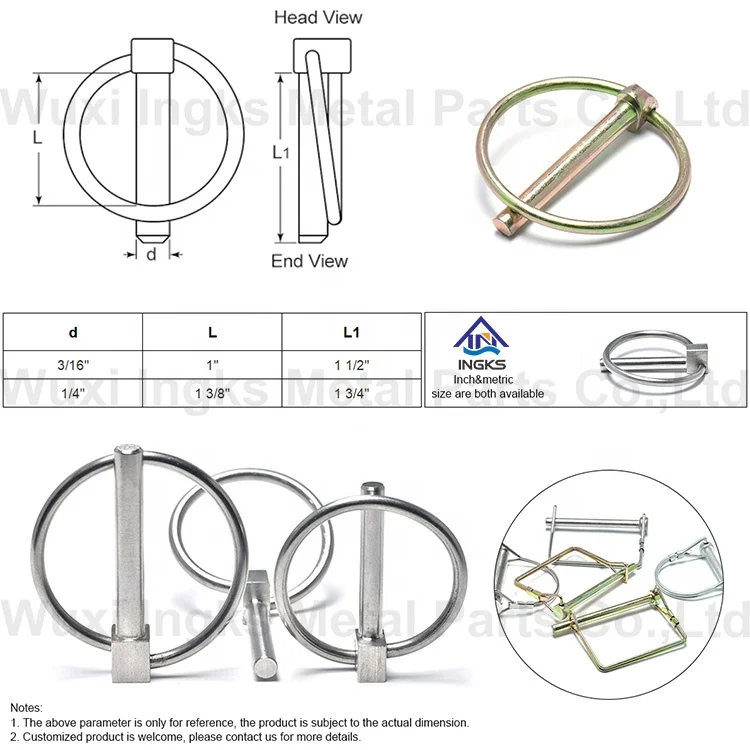 Stainless Steel 304 316 Safety O/D T Handle Ball Handle Type Lock Pipe Inch Lock Pin Tractor Linch Pins