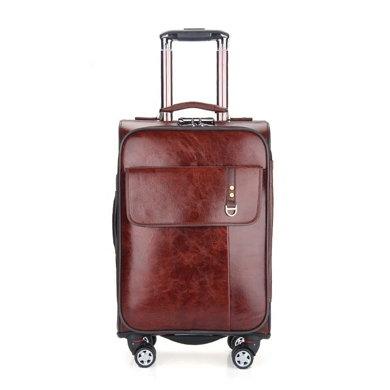 New Model Fashion designer pu luggage wholesale travel luggage trolley bag