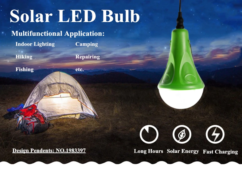 Zhongshan factory hot selling Solar power rechargeable led solar emergency solar led bulb