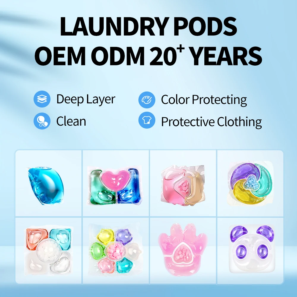 Hypoallergenic Organic Laundry Pods Long Lasting Fragrance Fabric Softener Concentrated Liquid Laundry Detergent Capsules