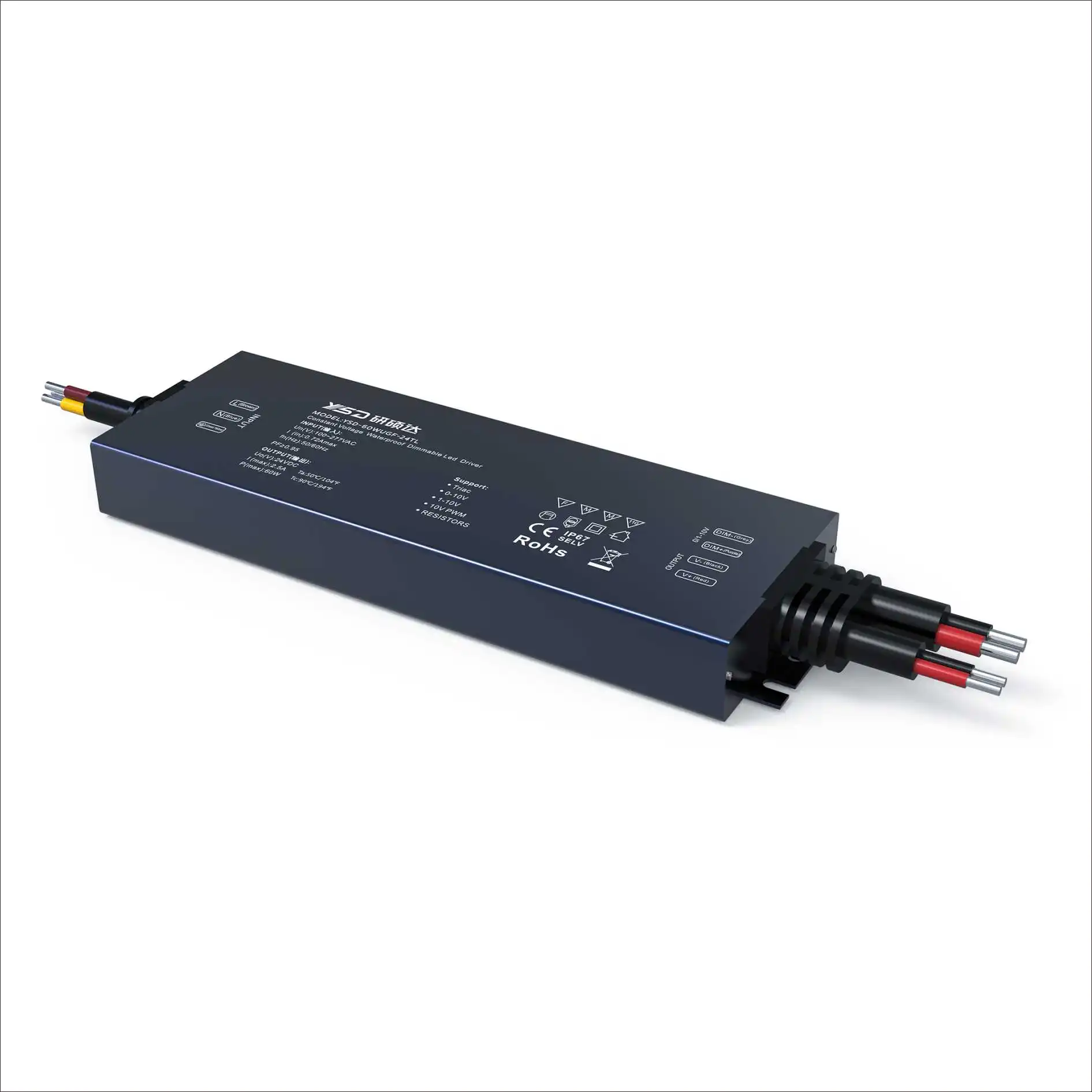 YSD Triac dimmable led down light driver 12v 24V ACtoDC 60w 100W 150W 200W 300W  triac dimming constant current led driver