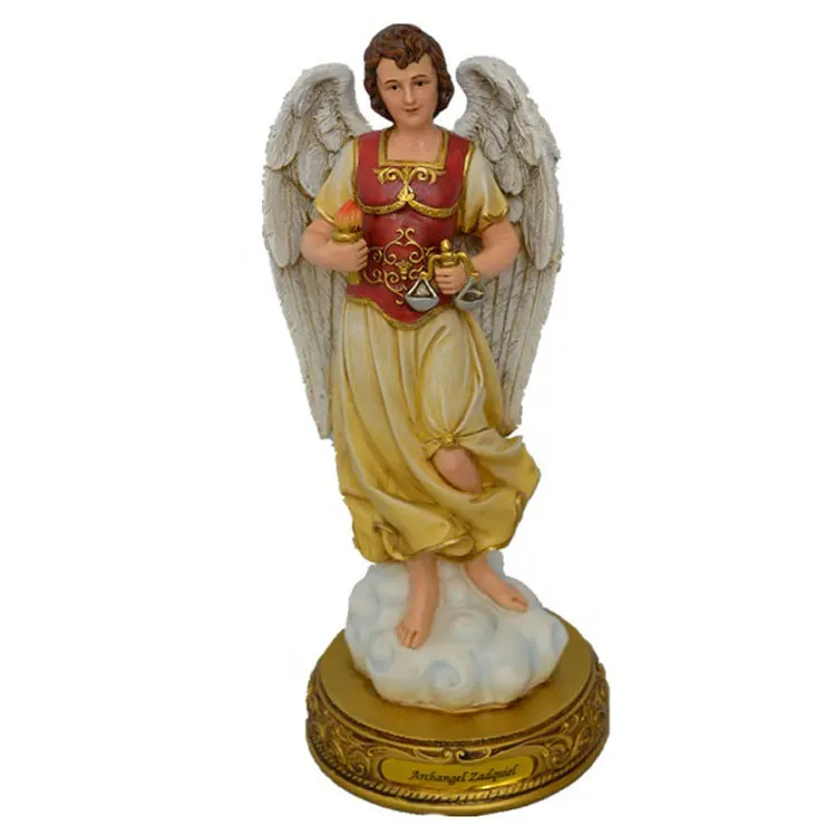 8''h polyresin огонь Бог Архангел vriel для христианских религиозных фигурка