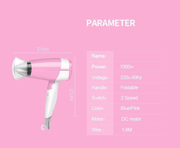 Home wall mount mini rechargeable 220v blow dryer fold Hairdressing high-speed negative ion salon electric Portable hair dryer