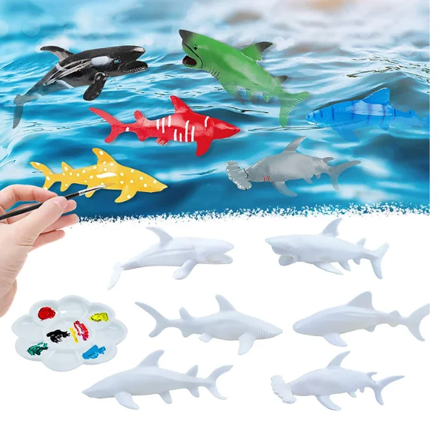 DIY Kit Craft & Art Set Painting kids Make your own sea Animal Figurines 3D painting Plaster kit for kids boys girls gift
