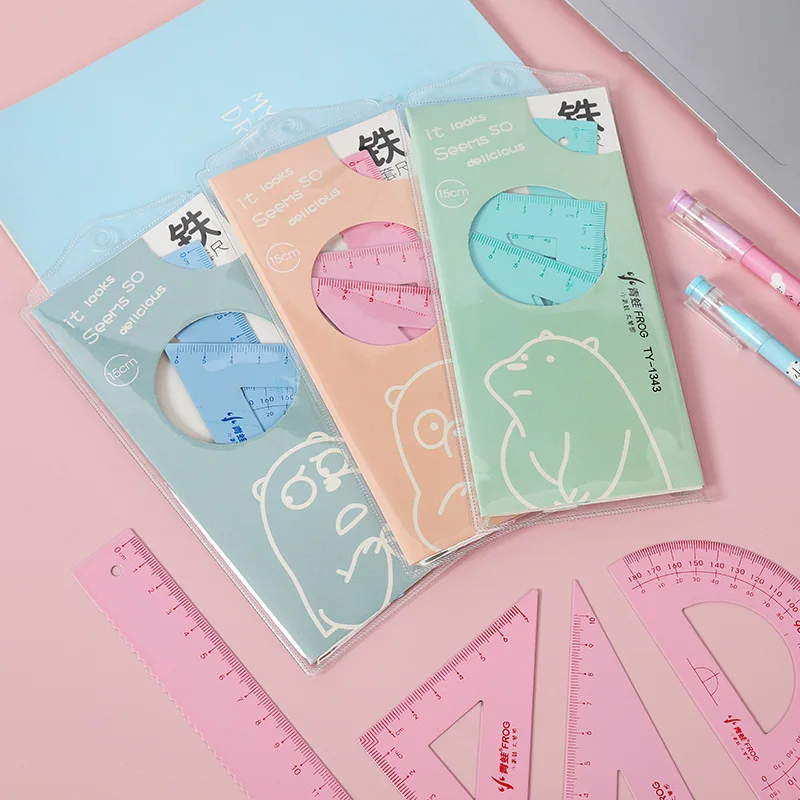 Креативная железная Линейка Инструмент треугольный набор волнистая линейка пластиковая прозрачная