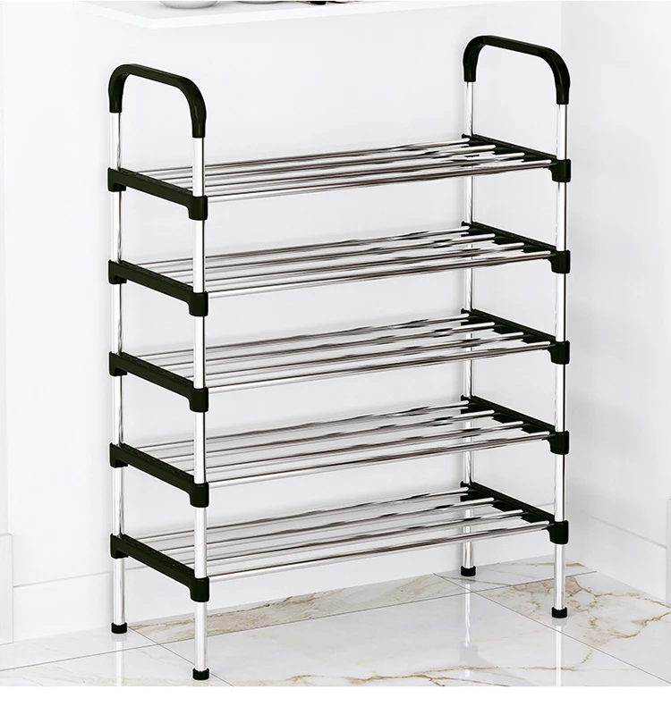 4 слоя легкий обувные полки для хранения Организатор для прихожей с многослойным покрытием сборка простая маленькая стойка для обуви