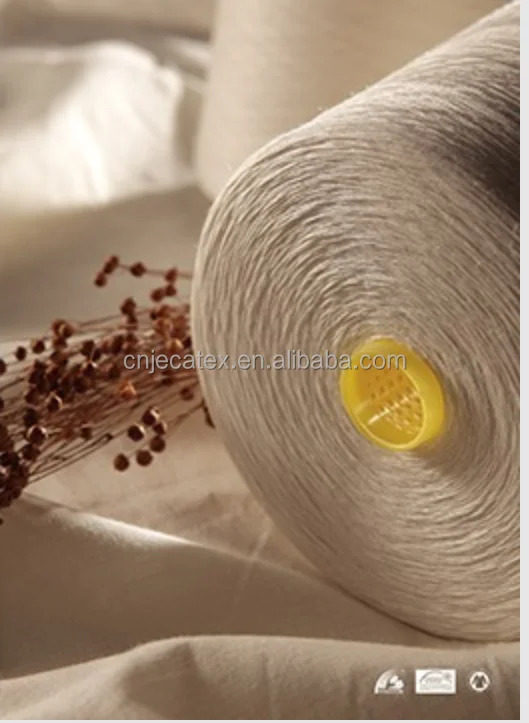JECATEX NM36 100% ORGANIC SEMI-BLEACHED LINEN YARN LONG FIBER FRENCH LINEN, WHOLESALE  GOTS CERTIFIED,SUSTANIBLE