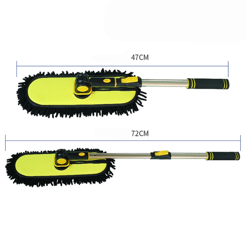 Chenille Microfiber Car Wash Dust Brush with Aluminum Alloy Retractable Long Handle