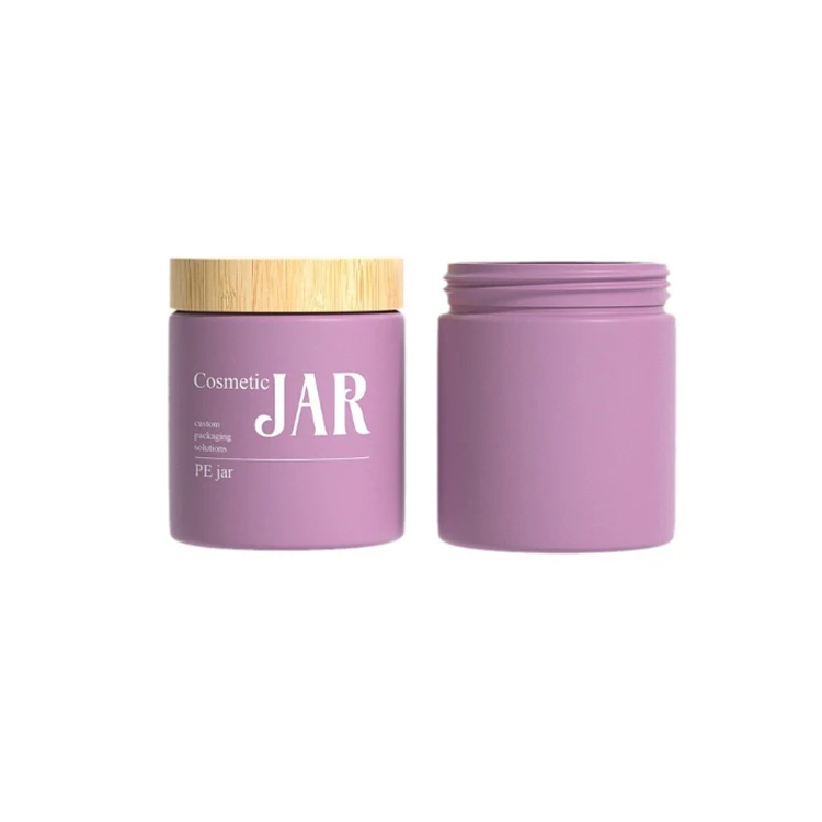 Custom 60ml 120ml 200ml 250ml 500ml 1000ml Empty Cylinder Packaging Hair Care Conditioner Cream Jar PE HDPE Matte Plastic Jar