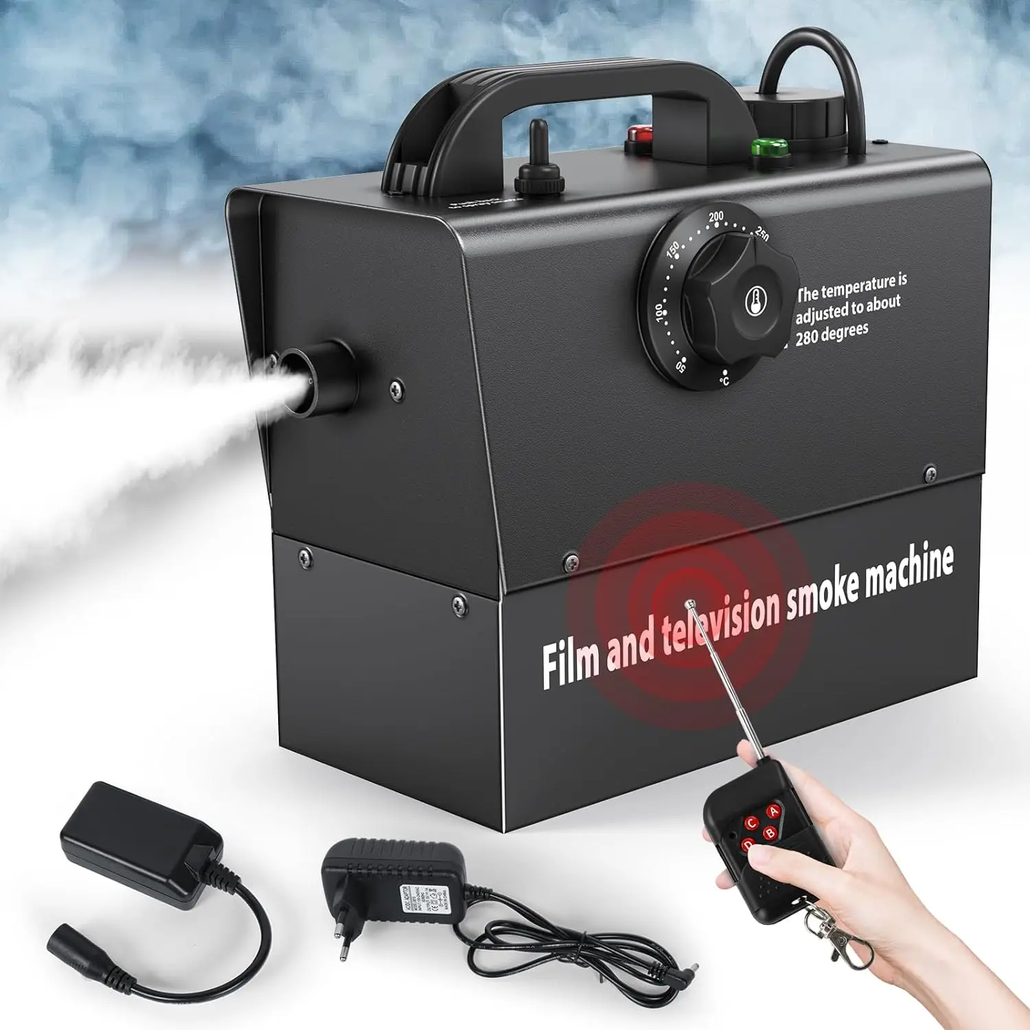 Topflashstar 400W Rechargeable Remote Control Portable Smoke Machine New Model Fog Machine For Stage Effect Wedding Party