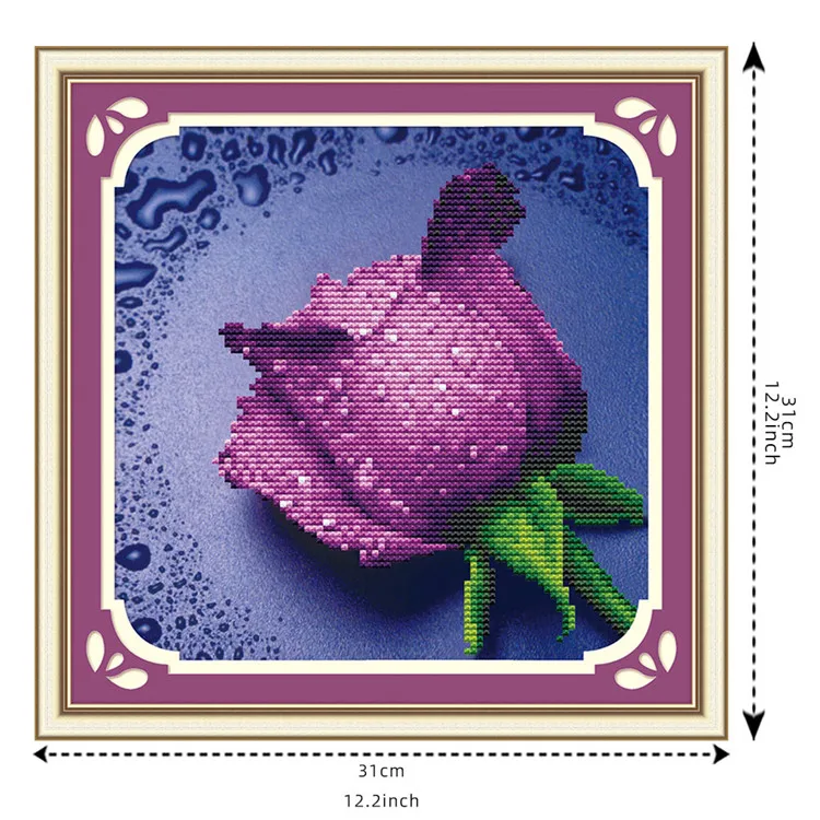 
Home Wall Decor DIY Handmade 3D Painting Crafts Cross Stitch Mosaic Kit Rose Pattern Crystal Diamond Painting 